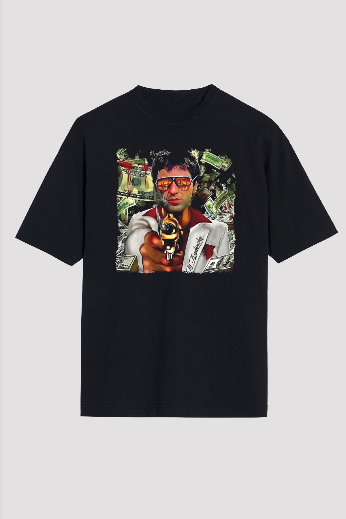 Alpacino Siyah Oversize Tişört Oversize T-shirt - TişörtFabrikası