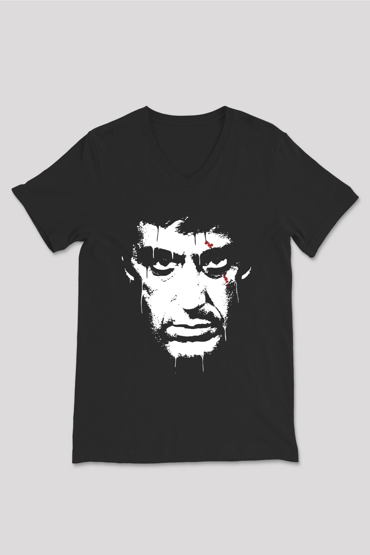 Alpacino Siyah Unisex V Yaka Tişört T-Shirt