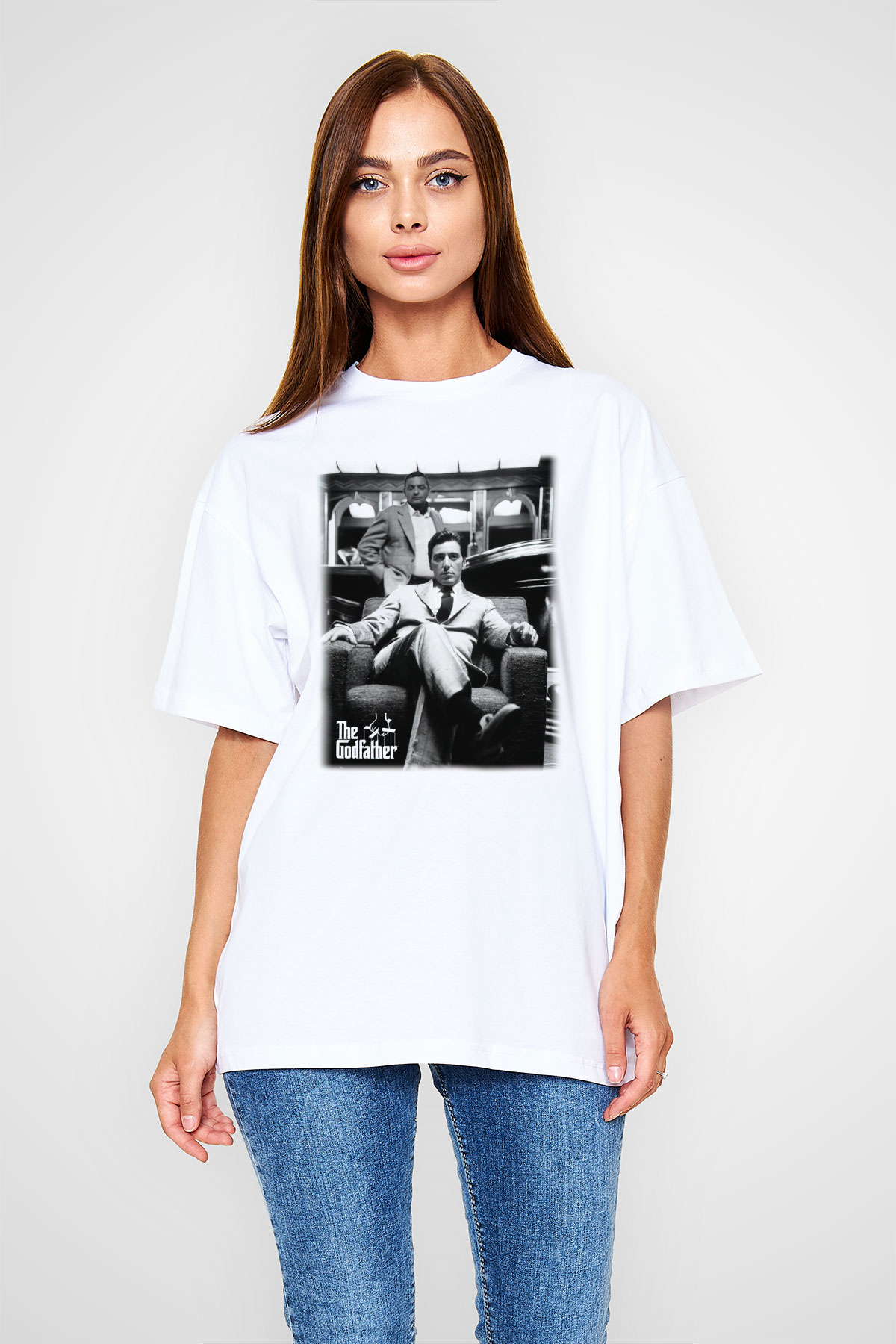 Alpacino The Godfather Beyaz Unisex Oversize Tişört T-Shirt