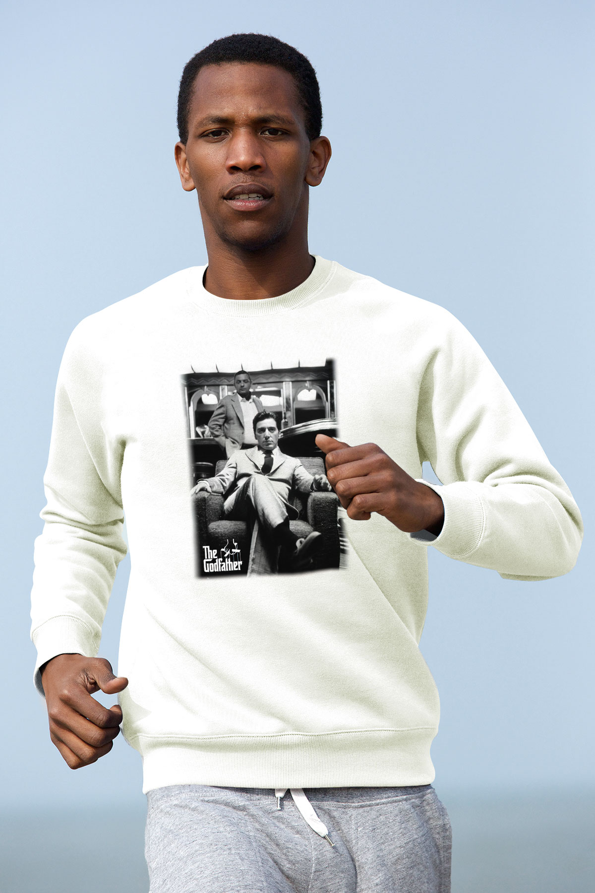 Alpacino The Godfather Beyaz Unisex Sweatshirt
