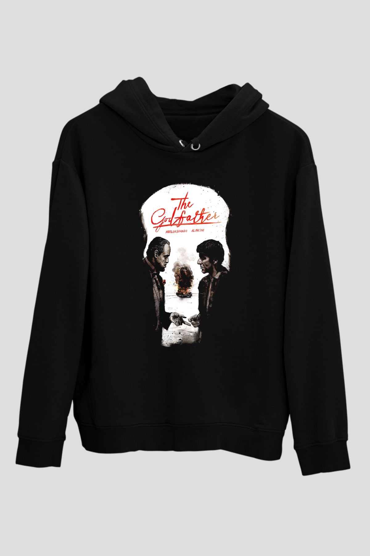 Alpacino The Godfather Siyah Unisex Hoodie
