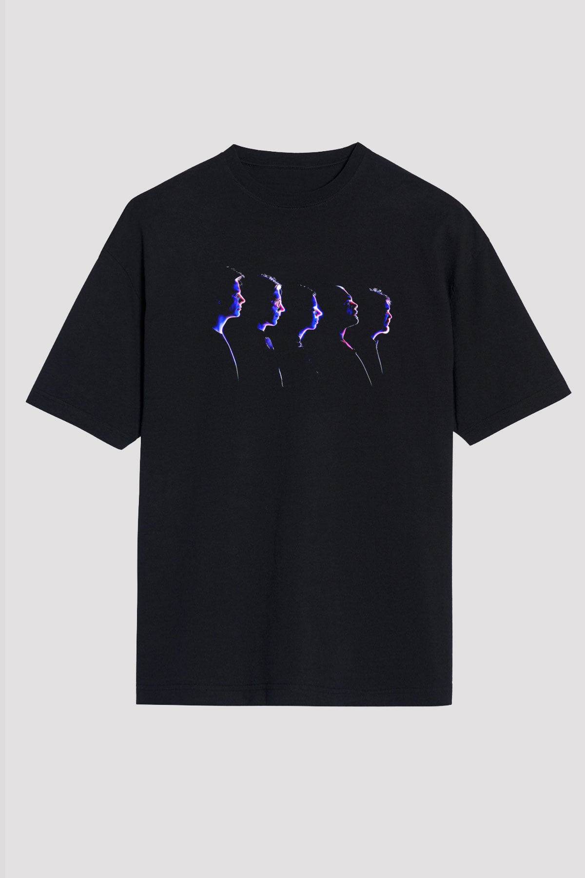 Alphaville Baskılı Unisex Siyah Oversize Tişört - Tshirt