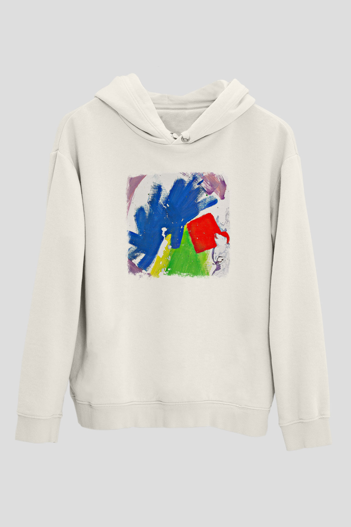 Alt-J Baskılı Unisex Beyaz Hoodie