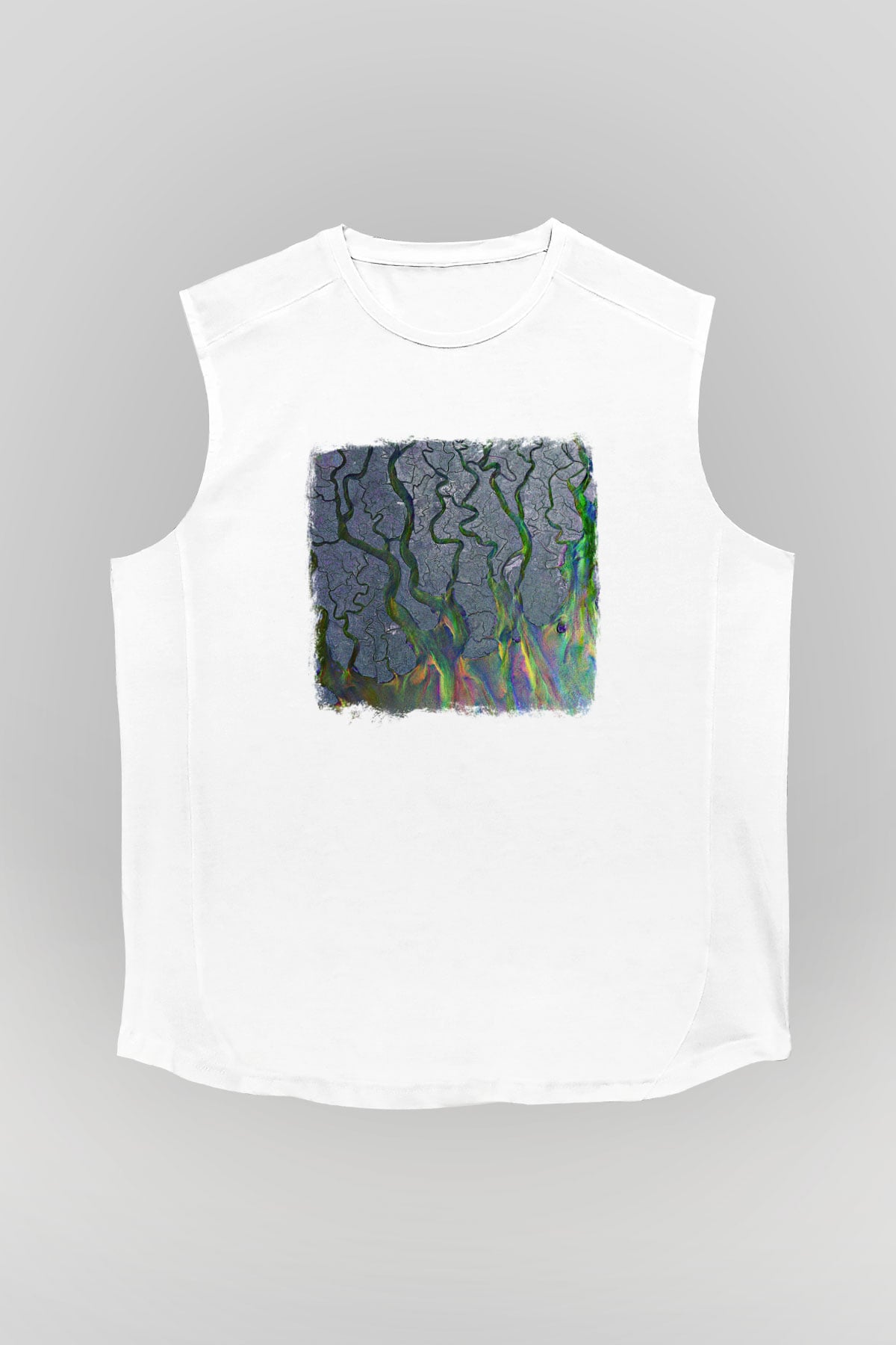 Alt-J Baskılı Unisex Beyaz Kolsuz Tişört