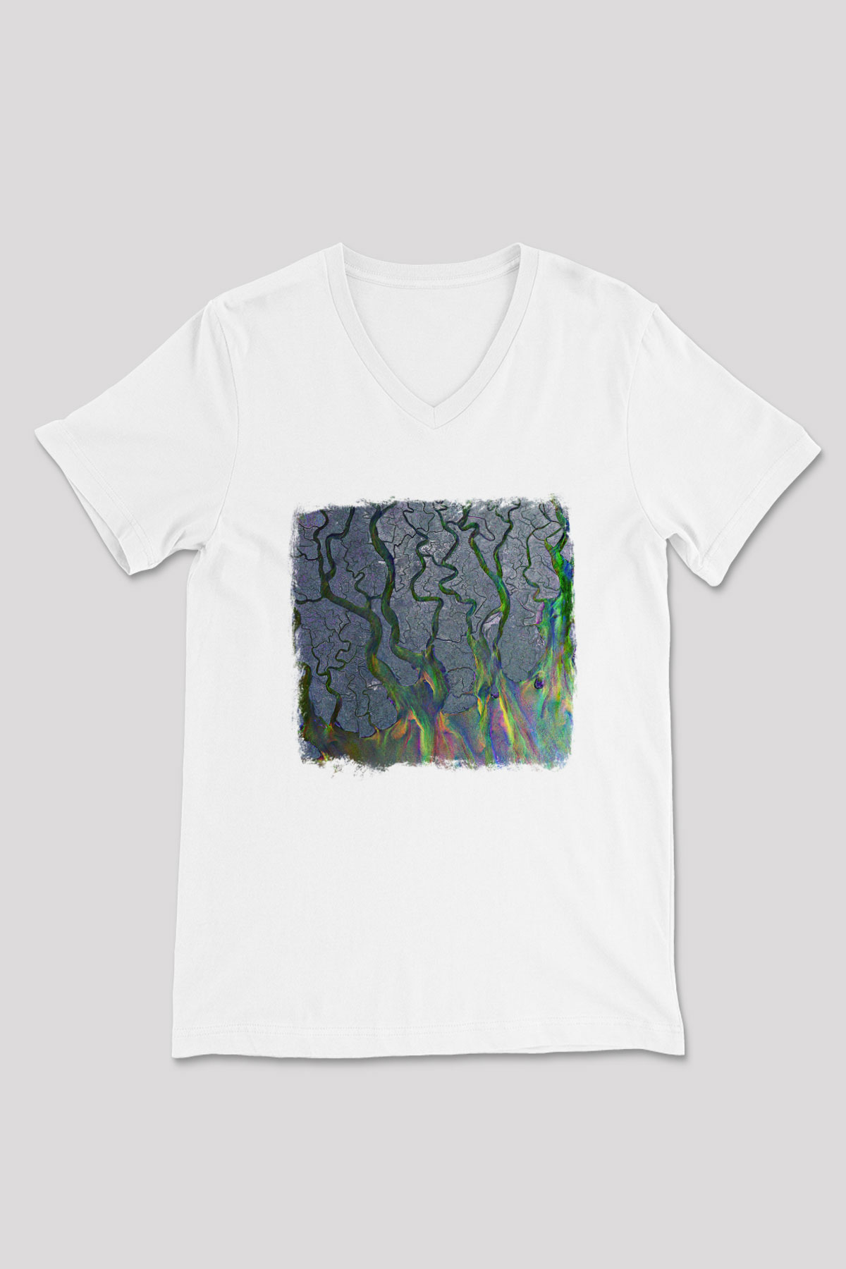 Alt-J Baskılı Unisex Beyaz V Yaka Tişört