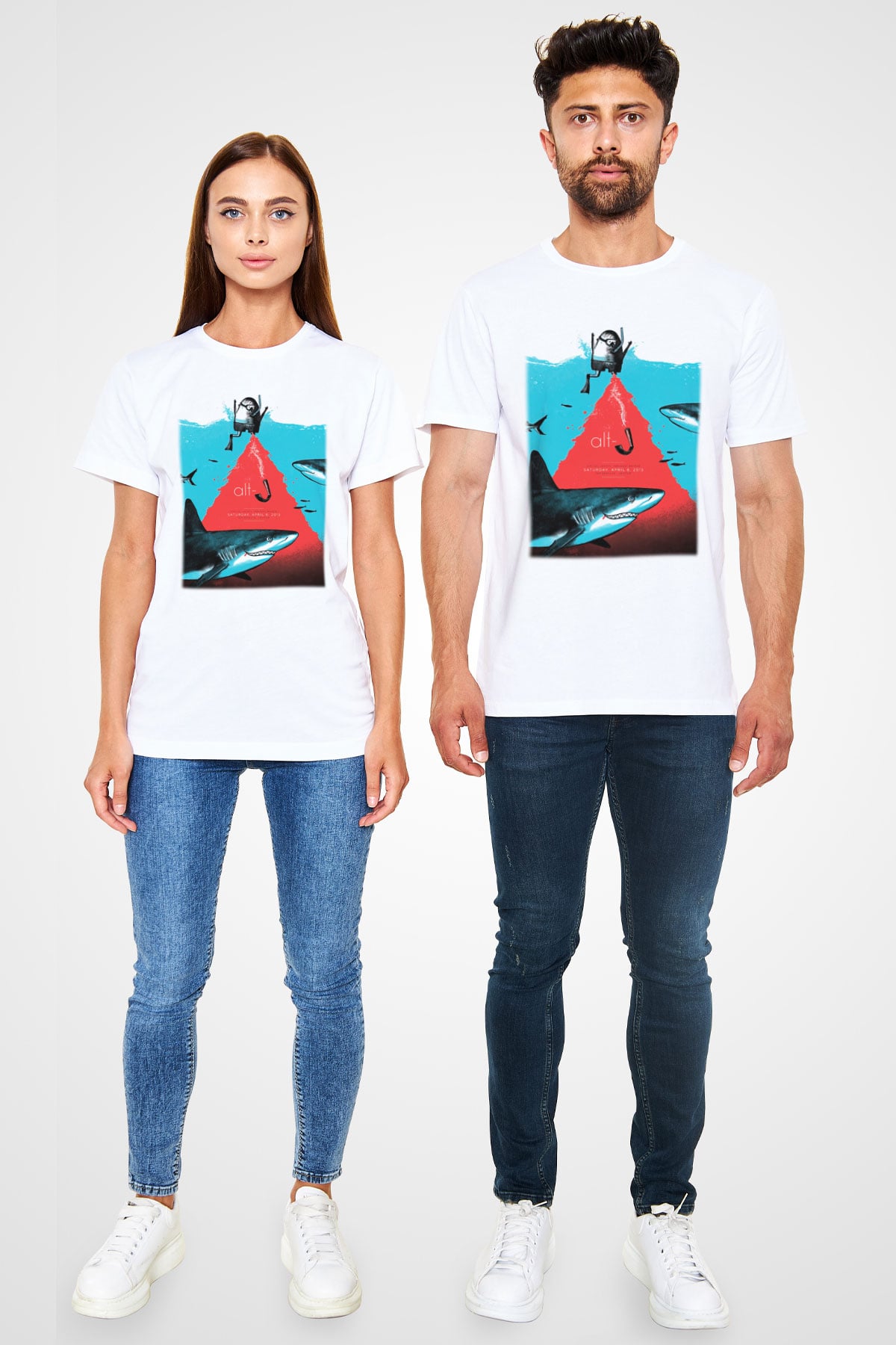 Alt-J Beyaz Unisex Tişört T-Shirt - TişörtFabrikası