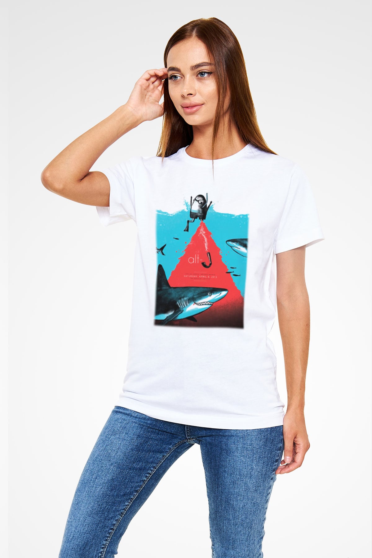 Alt-J Beyaz Unisex Tişört T-Shirt - TişörtFabrikası