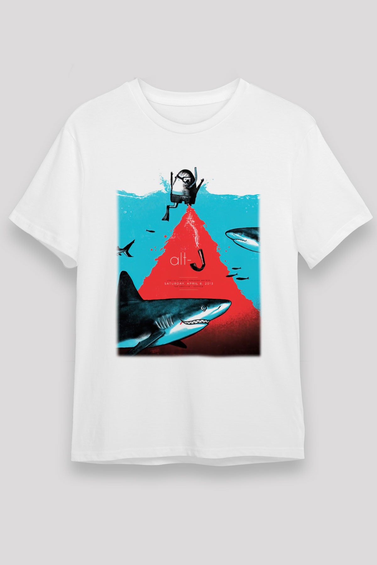 Alt-J Beyaz Unisex Tişört T-Shirt - TişörtFabrikası