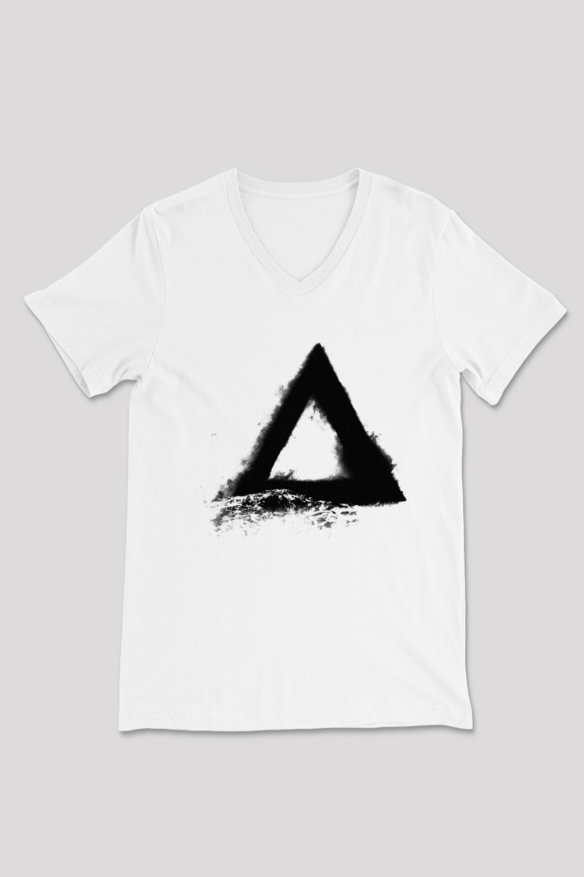 Alt-J Beyaz Unisex V Yaka Tişört