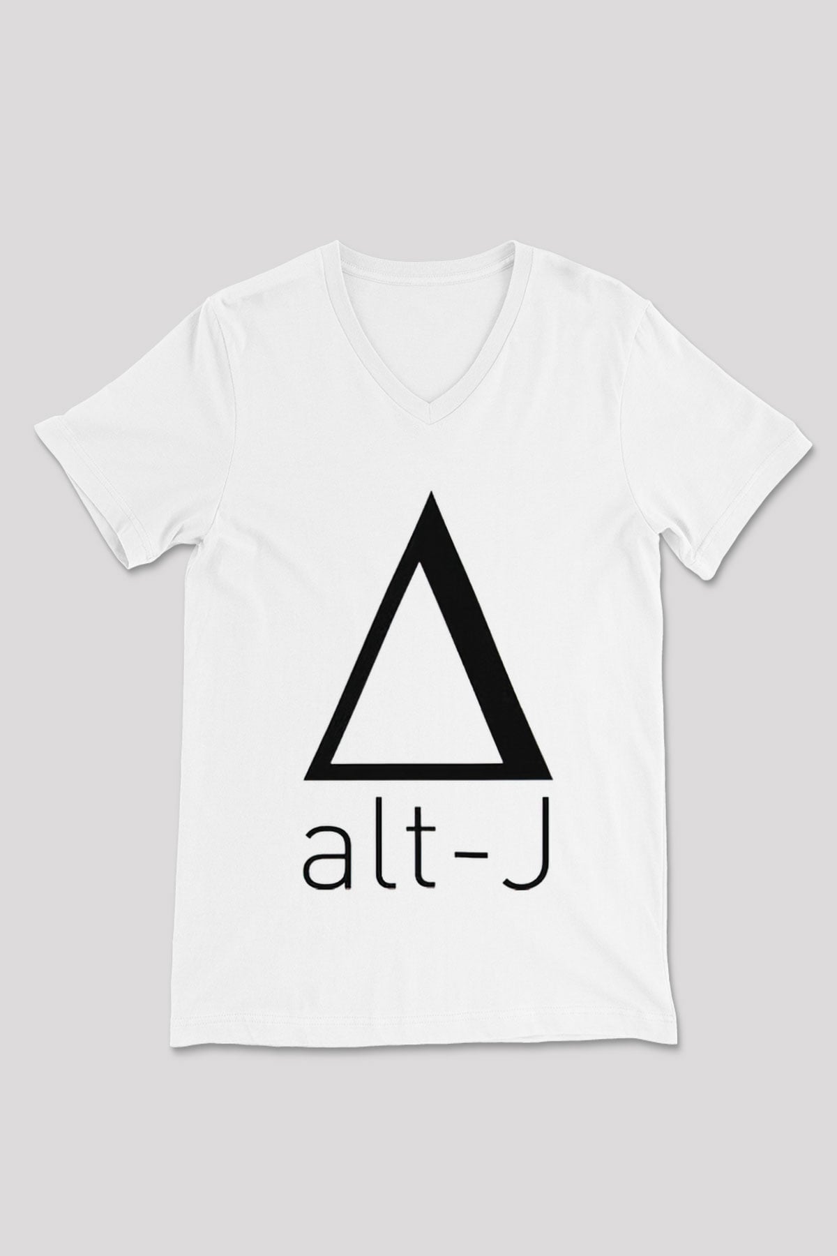 Alt-J Beyaz Unisex V Yaka Tişört