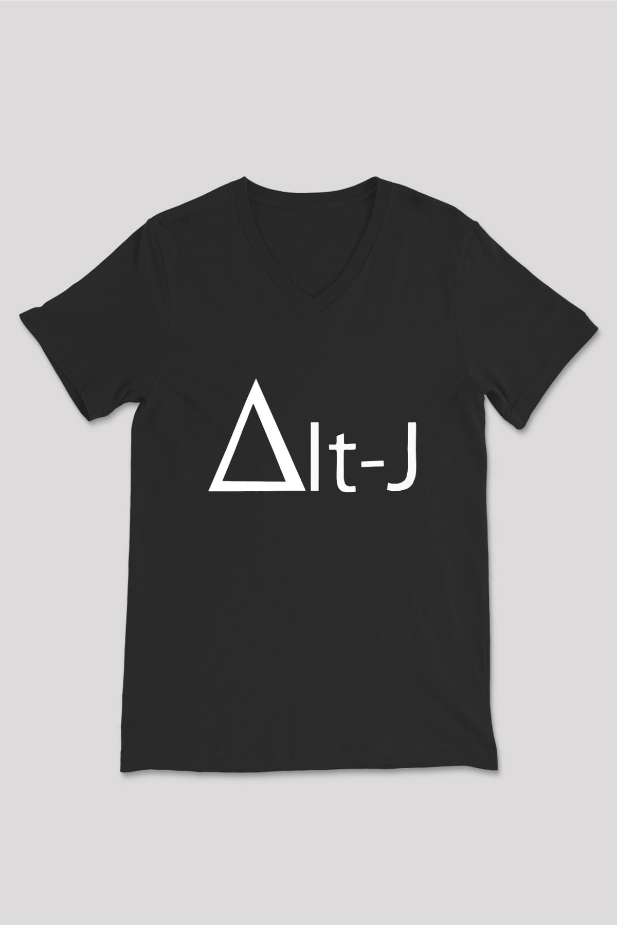 Alt-J Siyah Unisex V Yaka Tişört T-Shirt