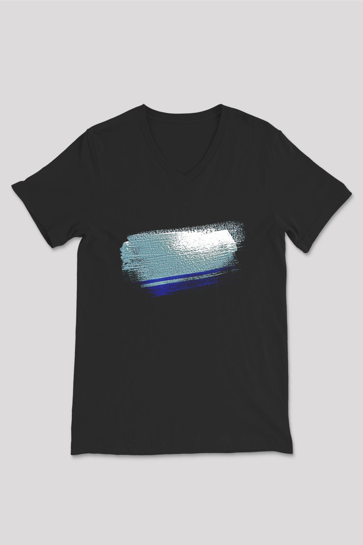 Altay Cumhuriyeti - Altai Republic Bayrağı Baskılı Unisex Siyah V Yaka Tişört