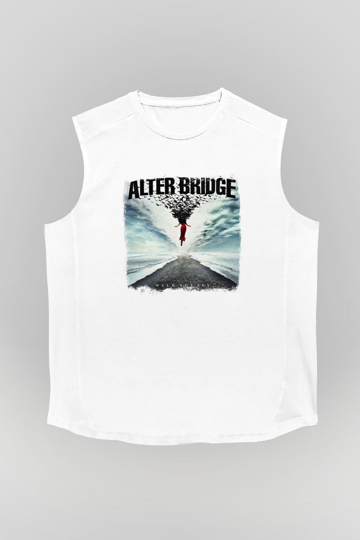 Alter Bridge Baskılı Unisex Beyaz Kolsuz Tişört