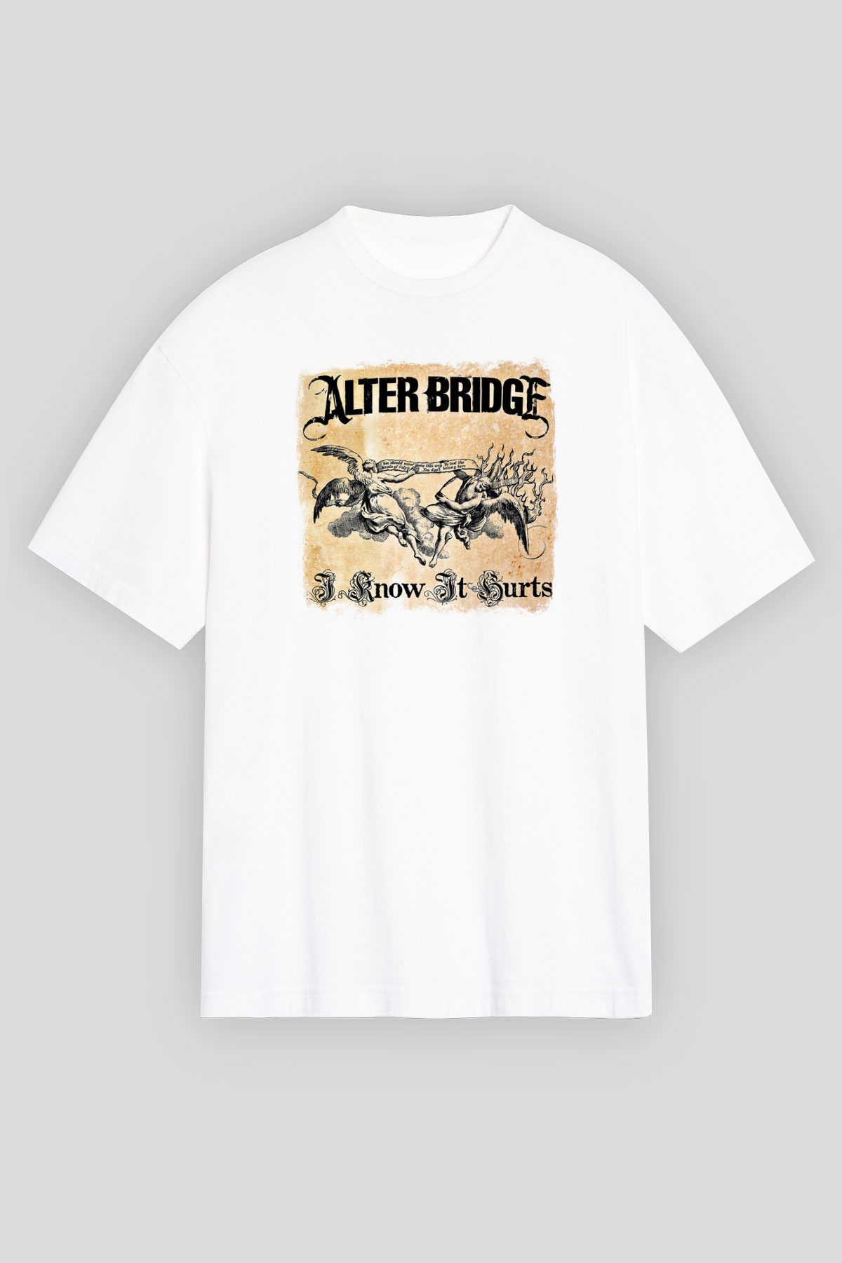 Alter Bridge Baskılı Unisex Beyaz Oversize Tişört