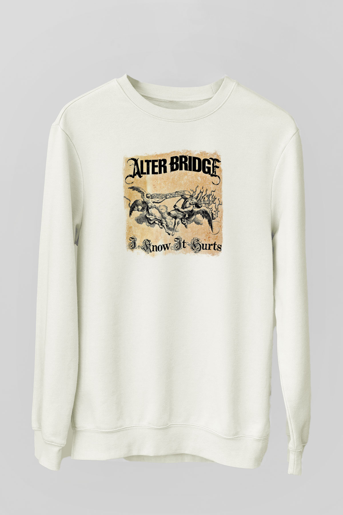 Alter Bridge Baskılı Unisex Beyaz Sweatshirt