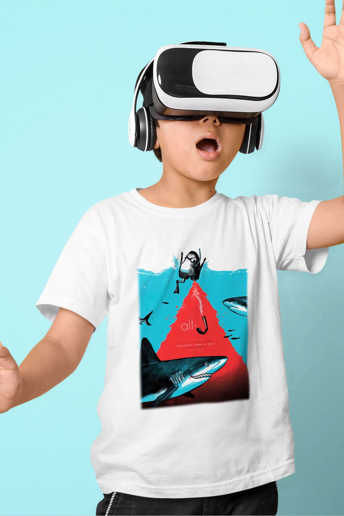 AltJ Baskılı Beyaz Unisex Çocuk Tişört