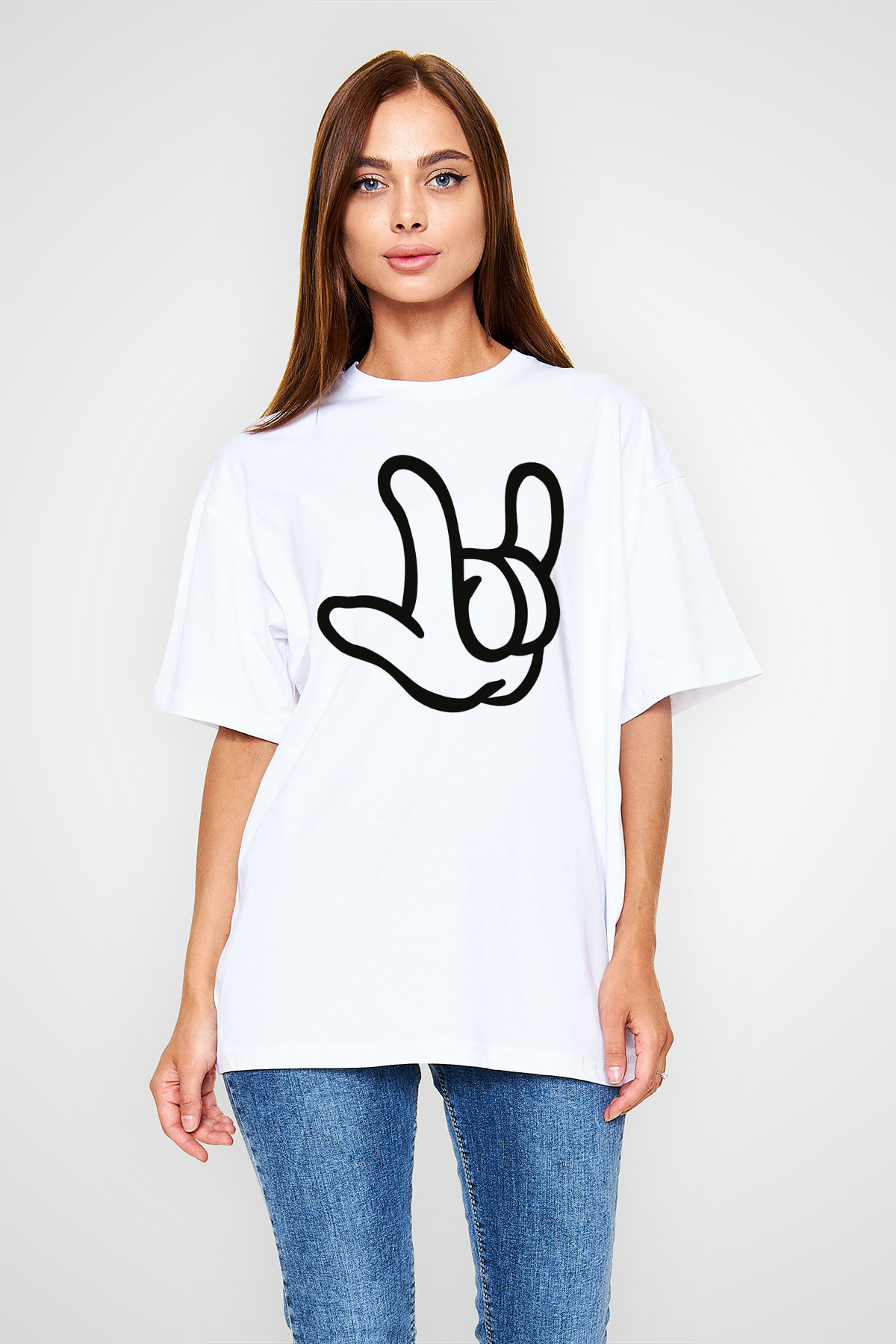Alto Ritmo Rock Big Band Beyaz Unisex Oversize Tişört T-Shirt