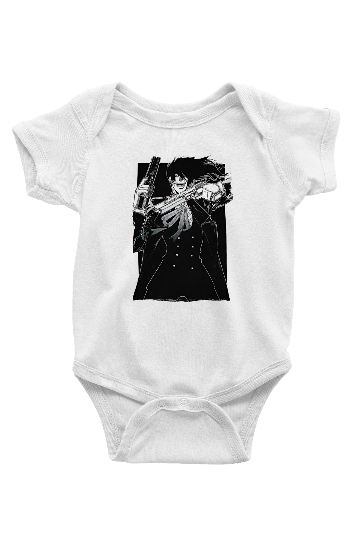 Alucard Baskılı Beyaz Unisex Bebek Body - Zıbın
