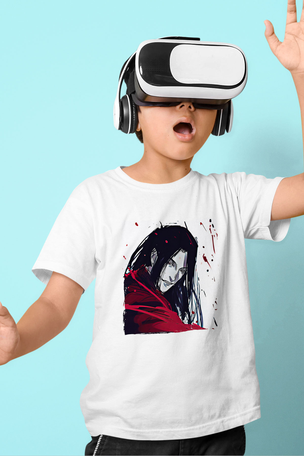 Alucard Baskılı Beyaz Unisex Beyaz Çocuk Tişört - Tshirt