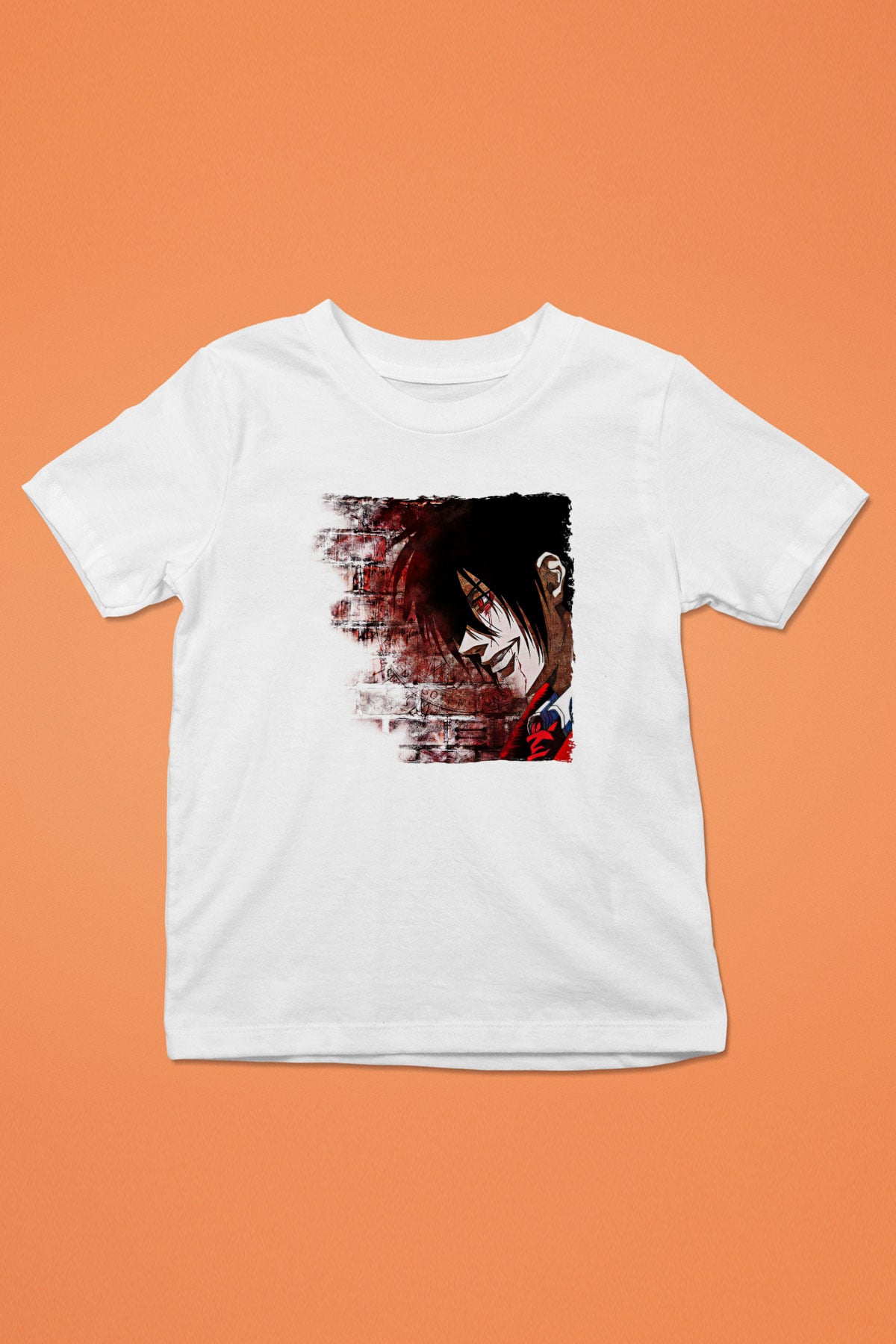Alucard Baskılı Beyaz Unisex Beyaz Çocuk Tişört - Tshirt