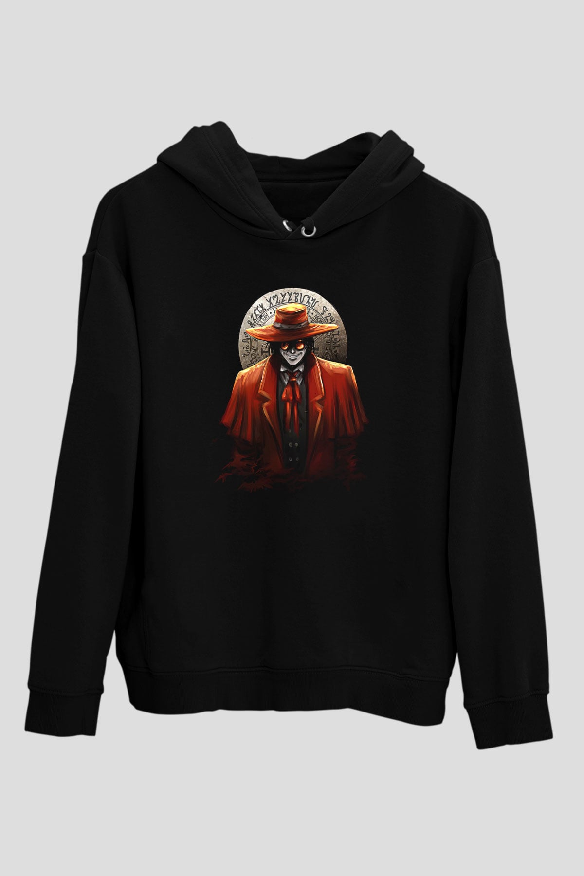 Alucard Baskılı Unisex Siyah Hoodie