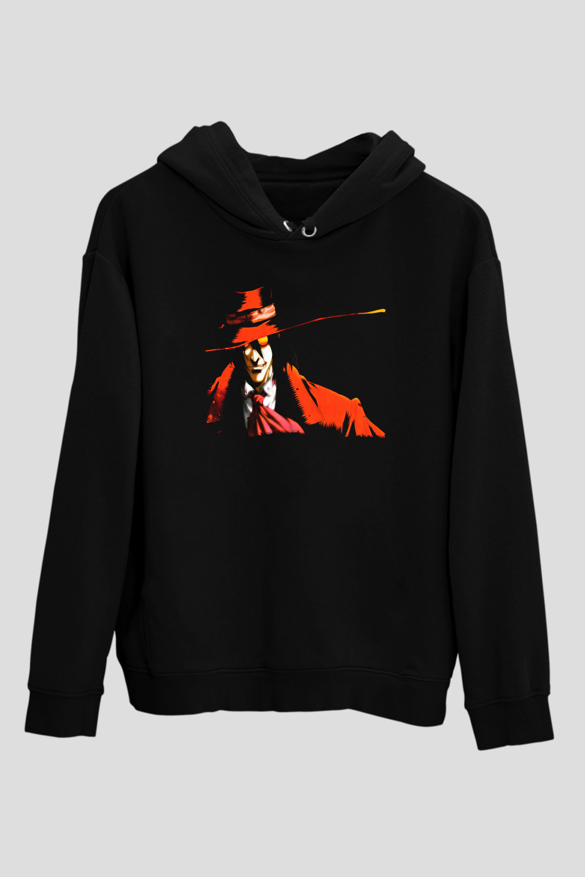 Alucard Baskılı Unisex Siyah Hoodie