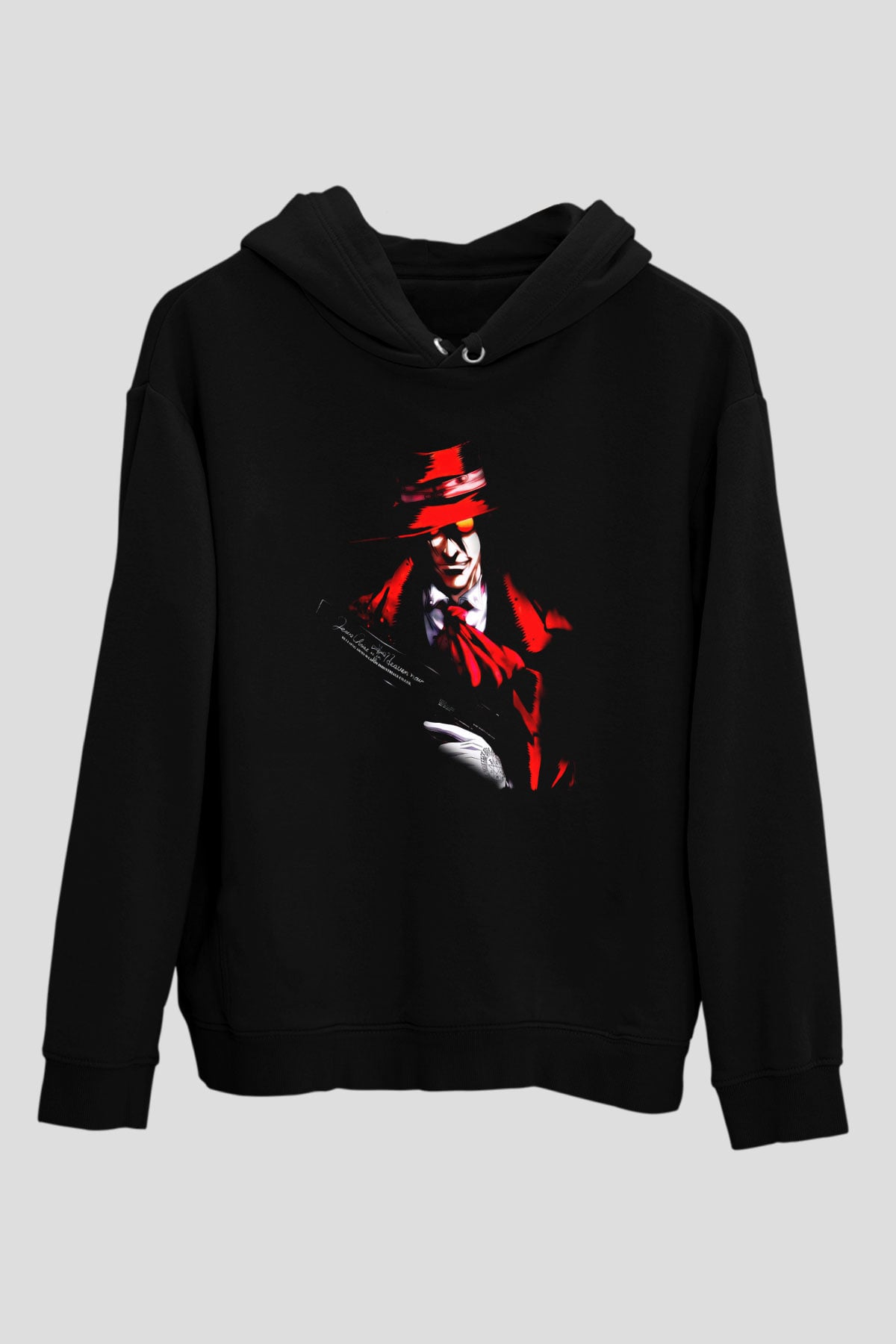 Alucard Baskılı Unisex Siyah Hoodie