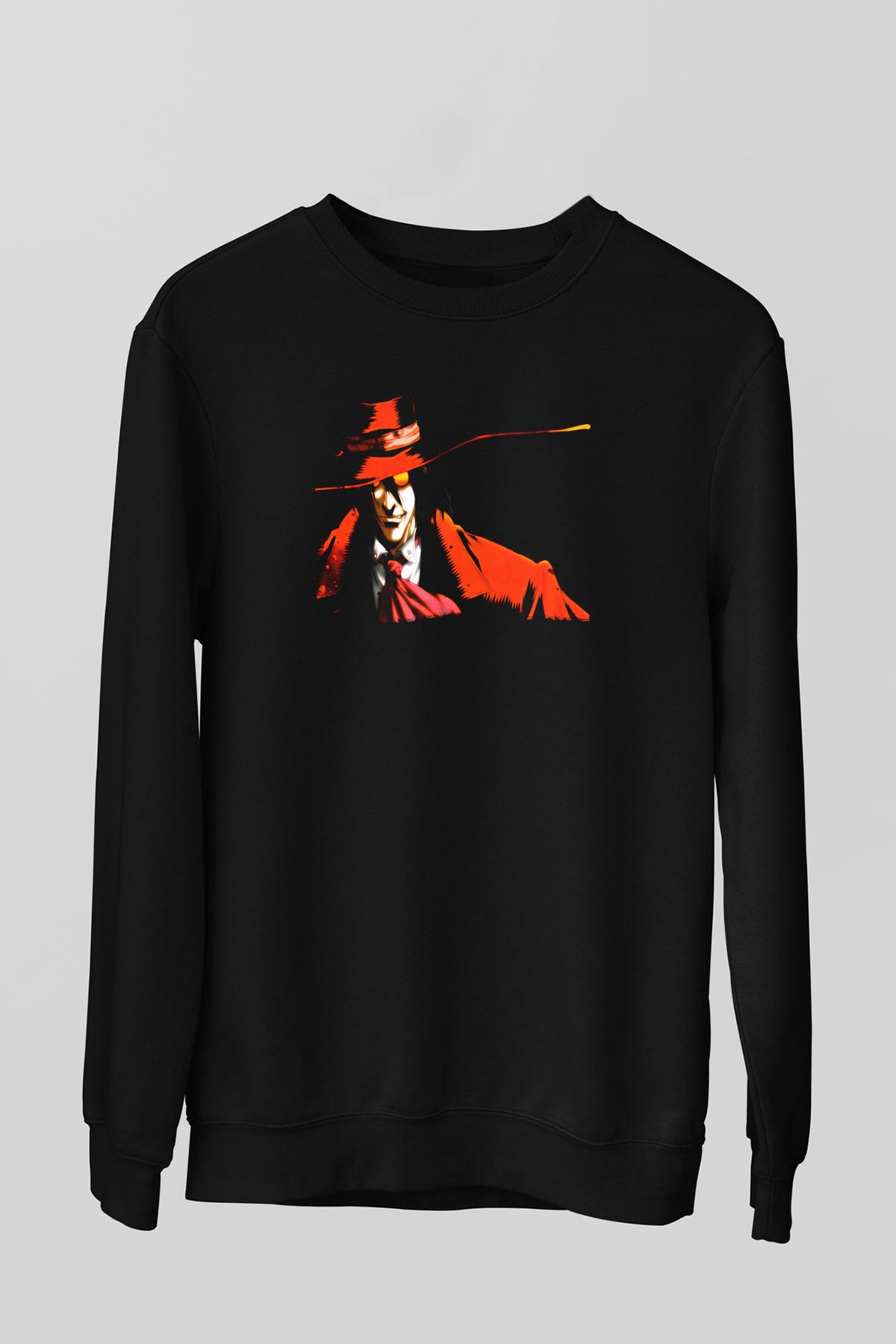 Alucard Baskılı Unisex Siyah Sweatshirt