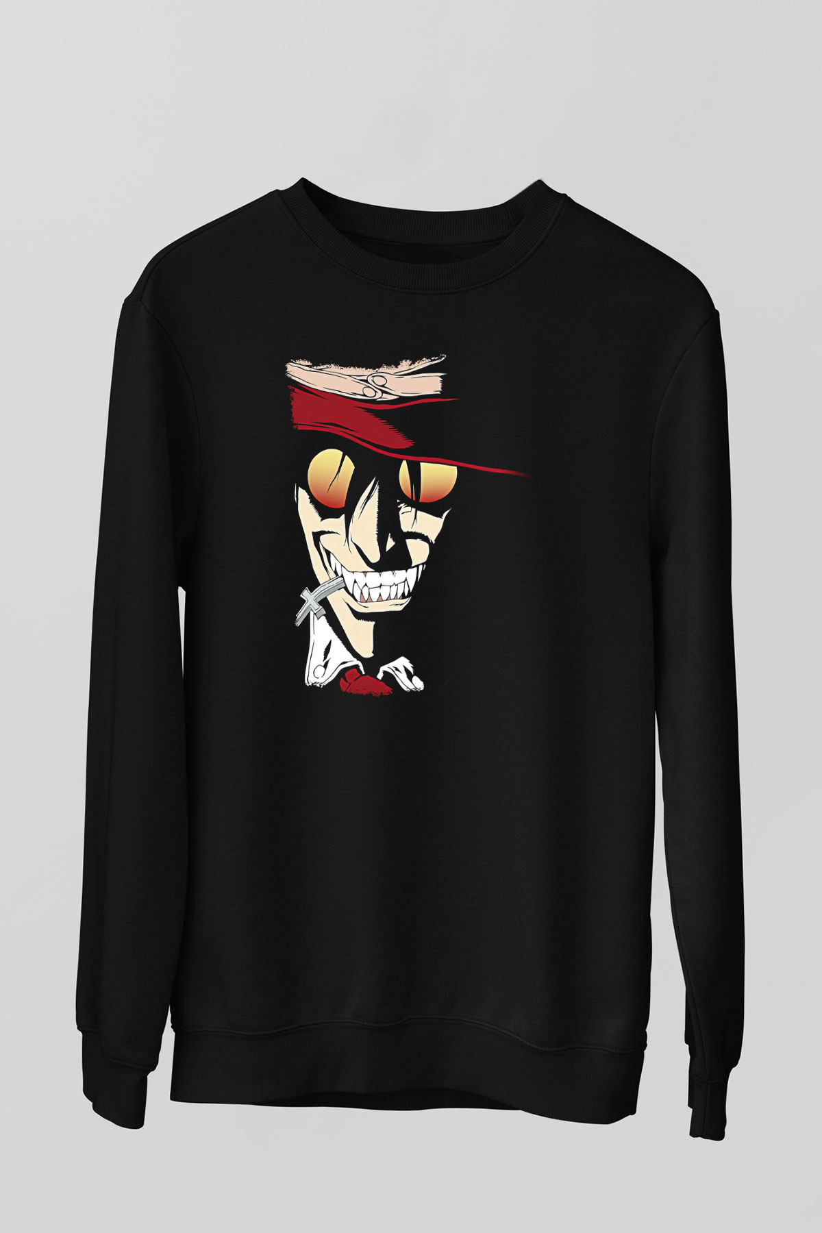 Alucard Baskılı Unisex Siyah Sweatshirt