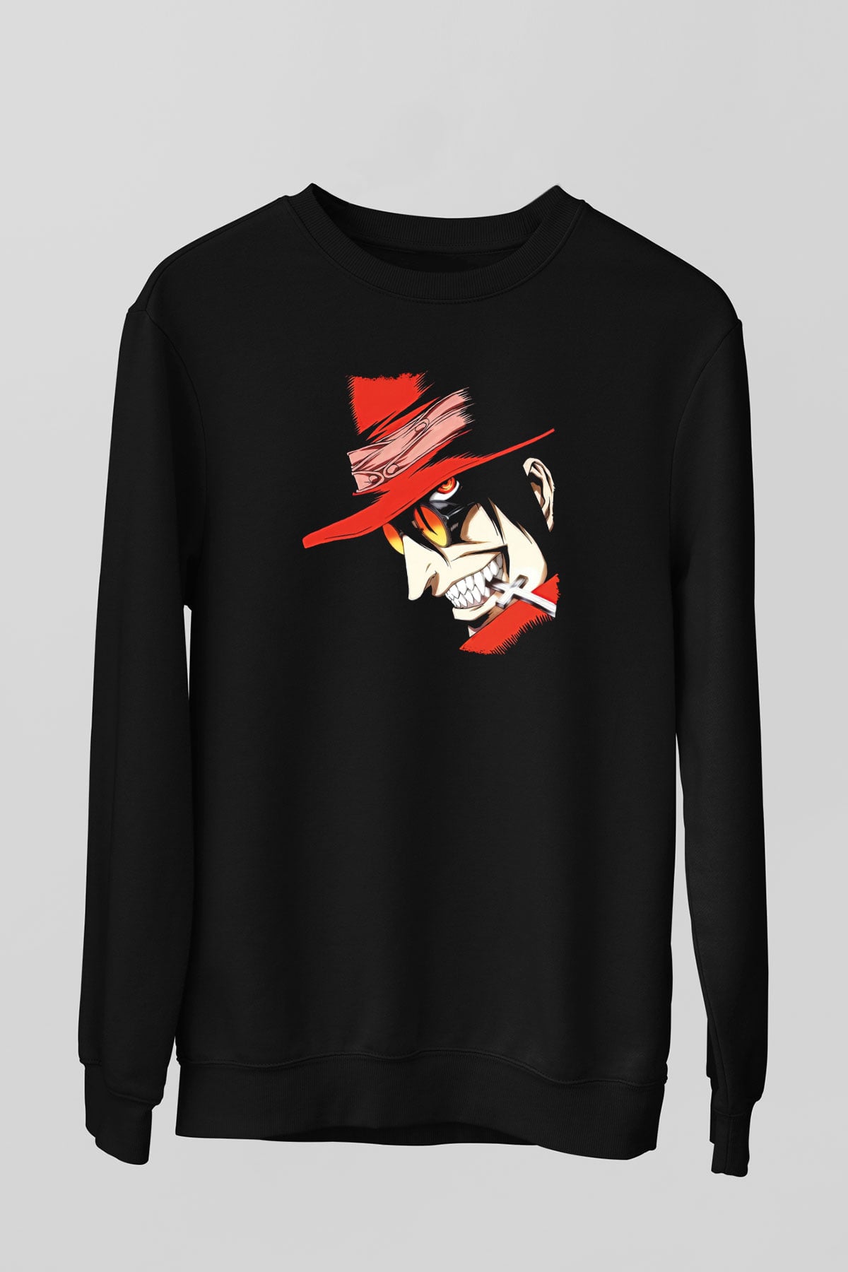 Alucard Baskılı Unisex Siyah Sweatshirt