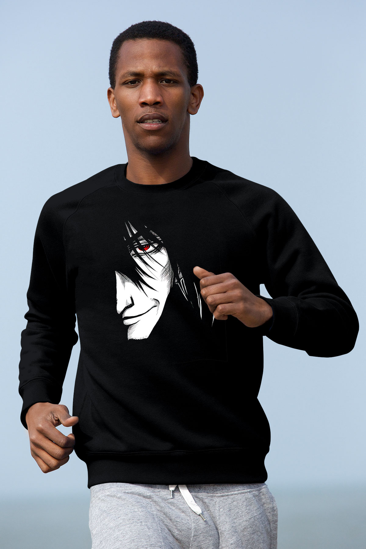 Alucard Baskılı Unisex Siyah Sweatshirt