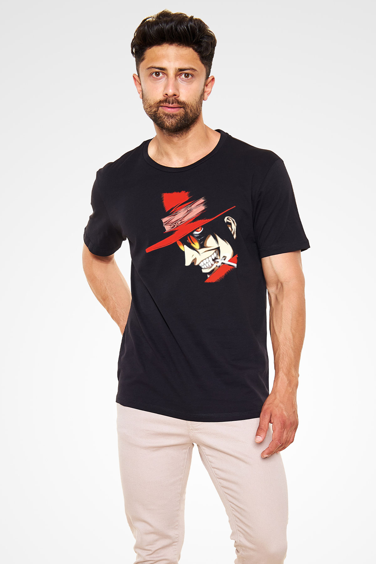 Alucard Baskılı Unisex Siyah Tişört - Tshirt