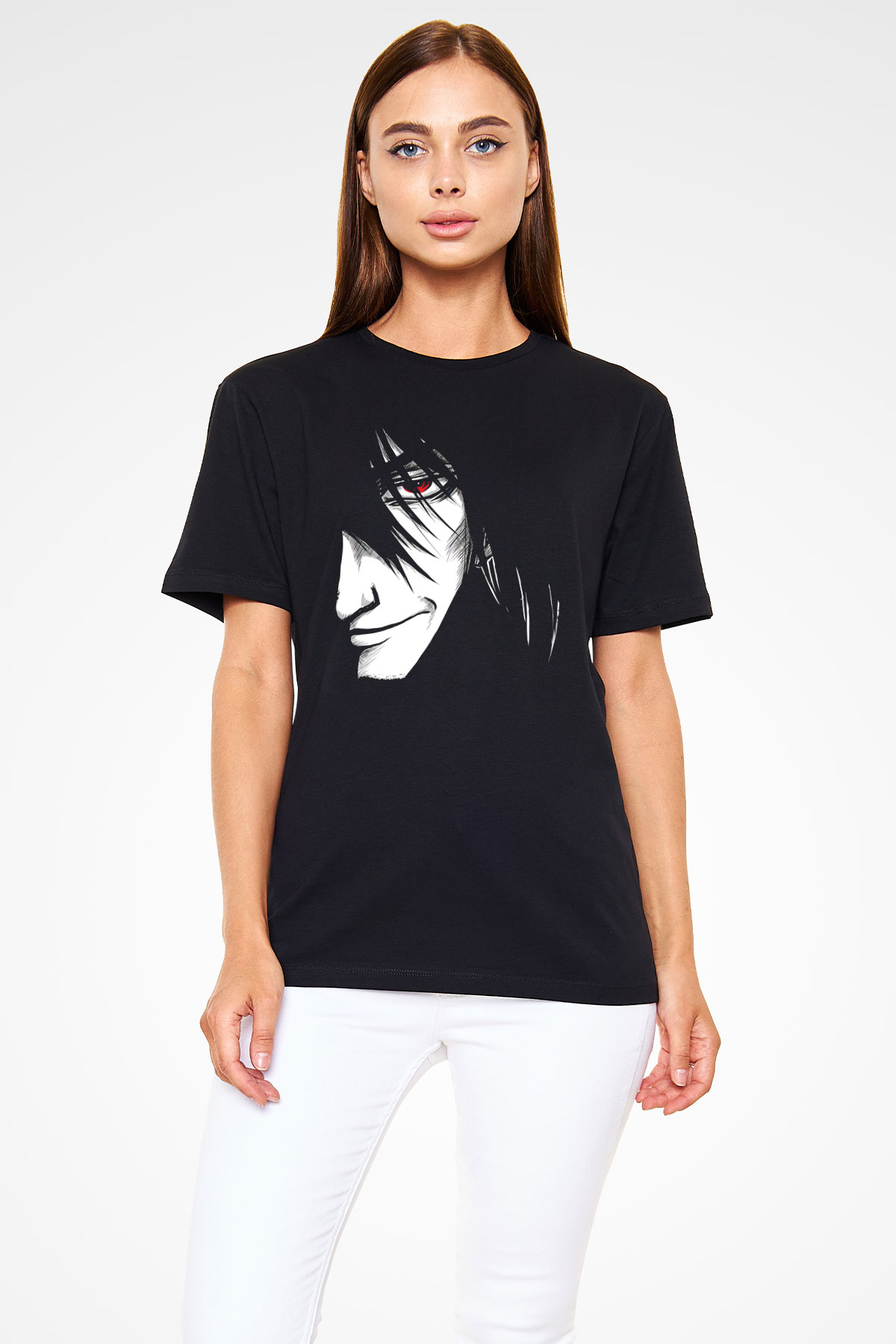 Alucard Baskılı Unisex Siyah Tişört - Tshirt