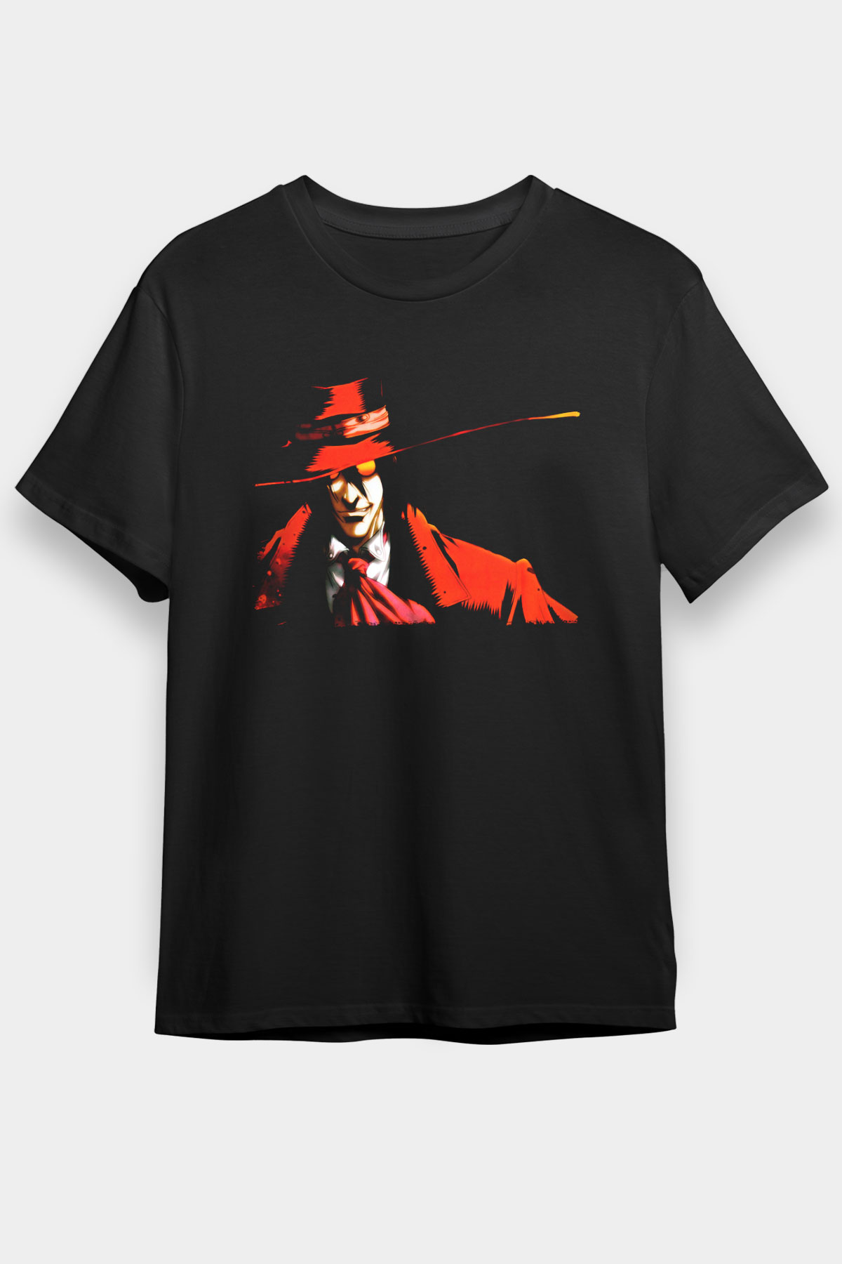 Alucard Baskılı Unisex Siyah Tişört - Tshirt