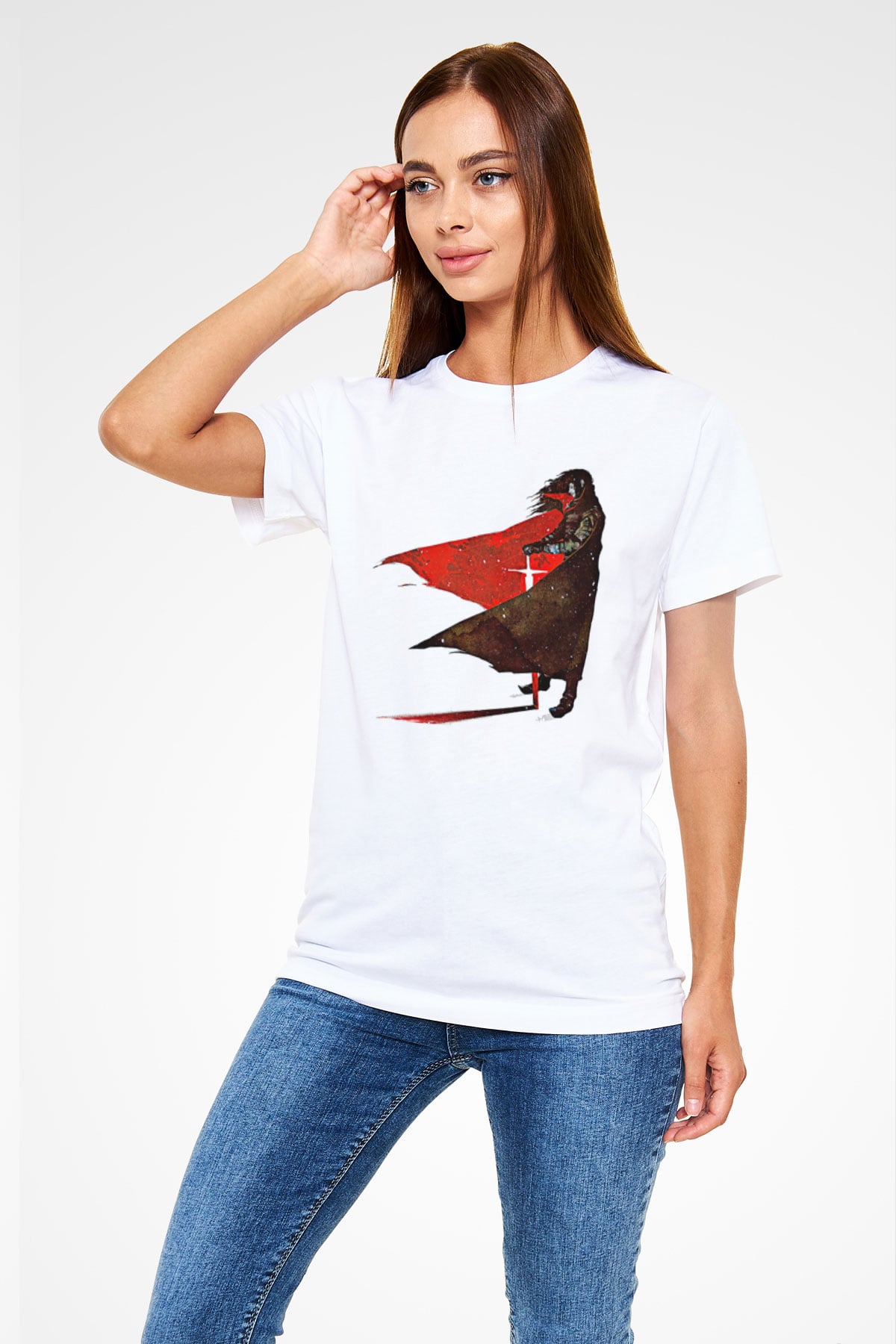 Alucard Unisex Baskılı Beyaz Tişört - Tshirt