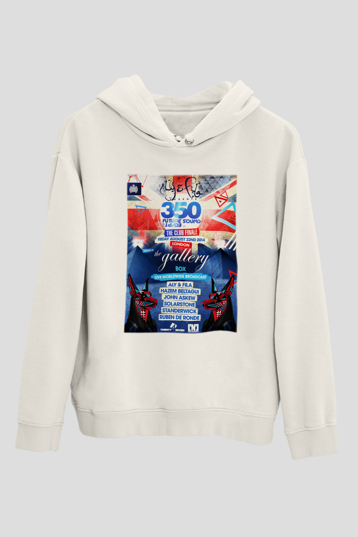 Aly & Fila Beyaz Unisex Kapşonlu Sweatshirt
