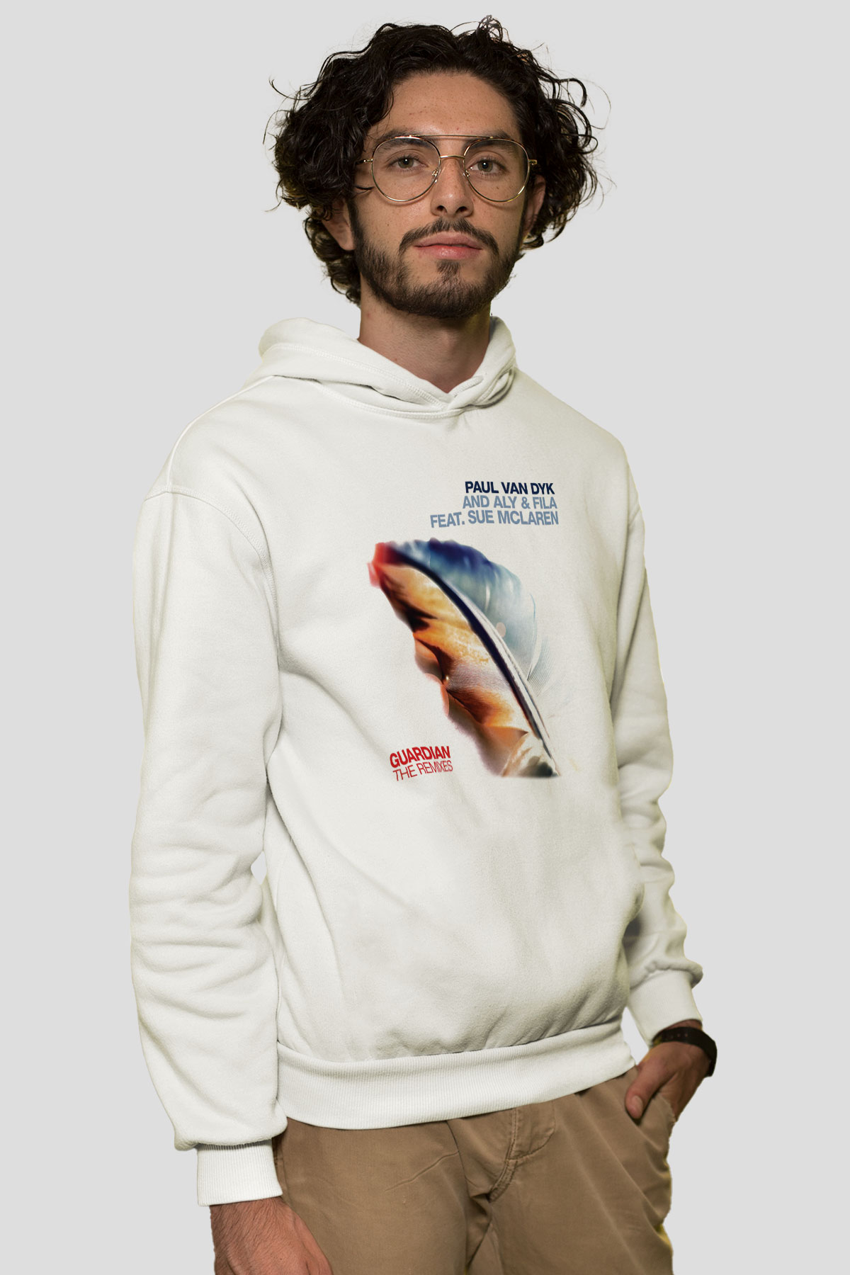Aly & Fila Beyaz Unisex Kapşonlu Sweatshirt