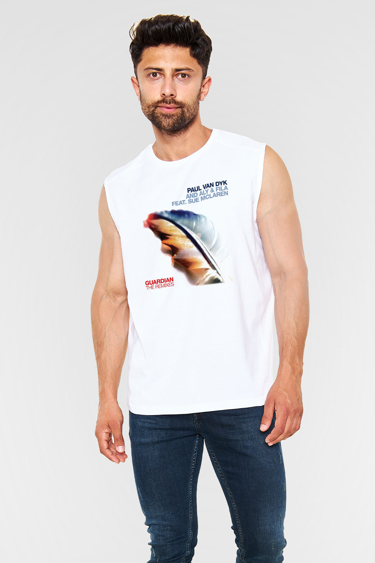 Aly & Fila Beyaz Unisex Kolsuz Tişört