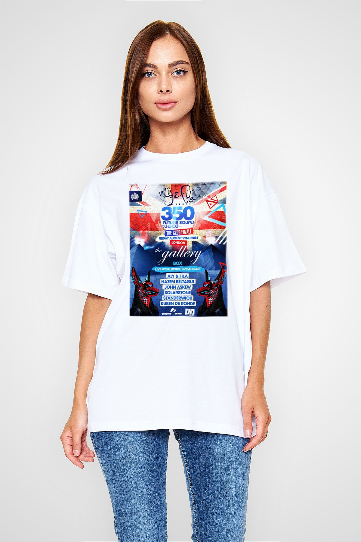 Aly & Fila Beyaz Unisex Oversize Tişört T-Shirt