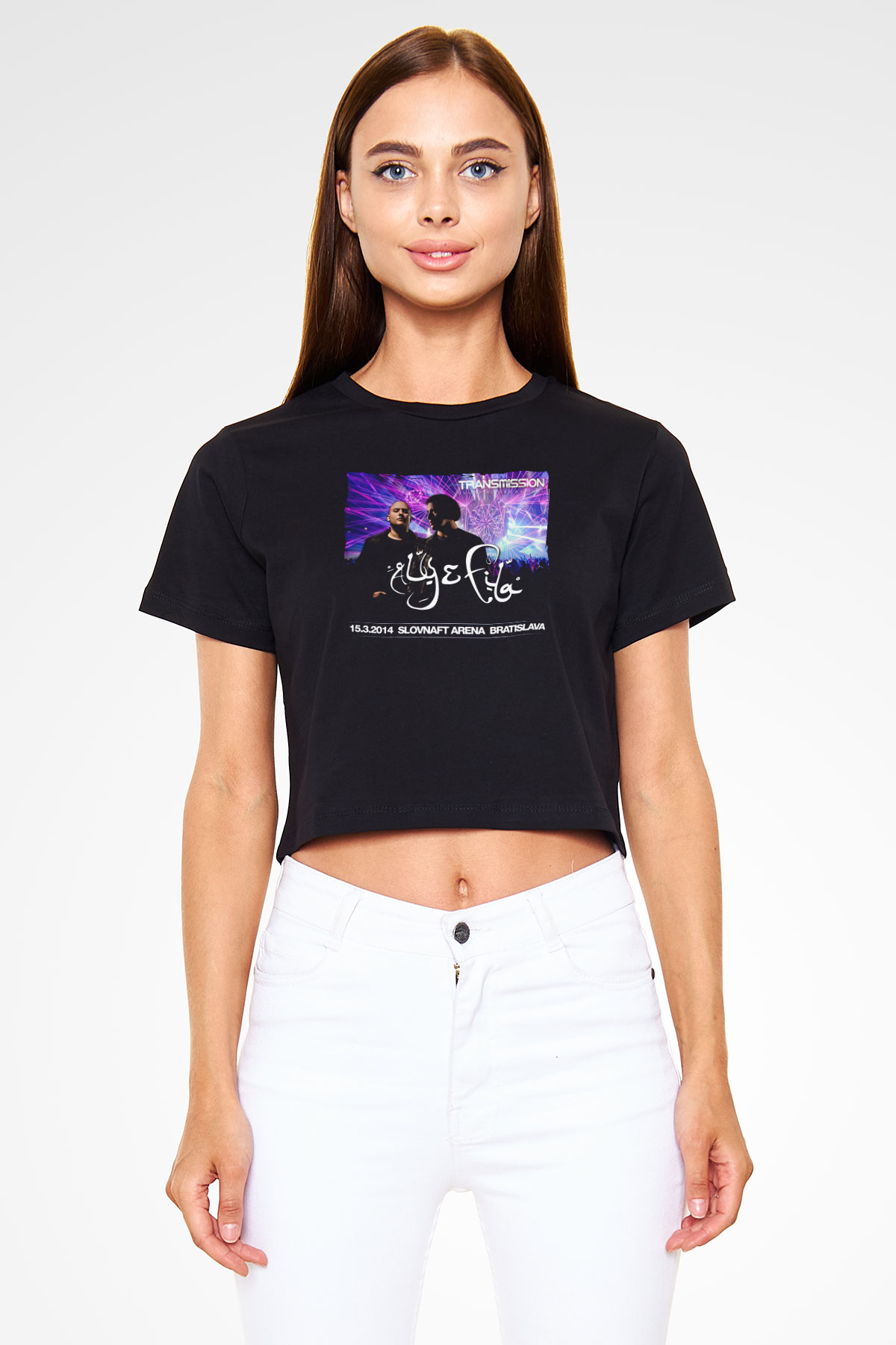 Aly & Fila Siyah  Crop Top Tişört