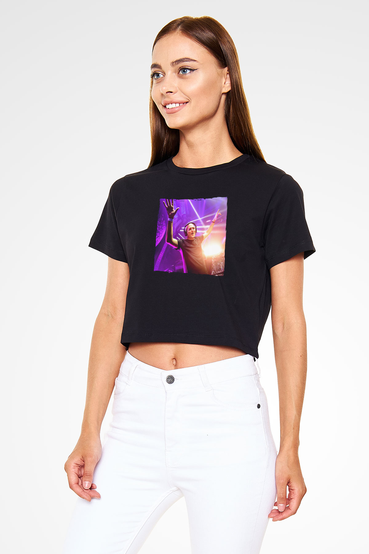 Aly & Fila Siyah  Crop Top Tişört