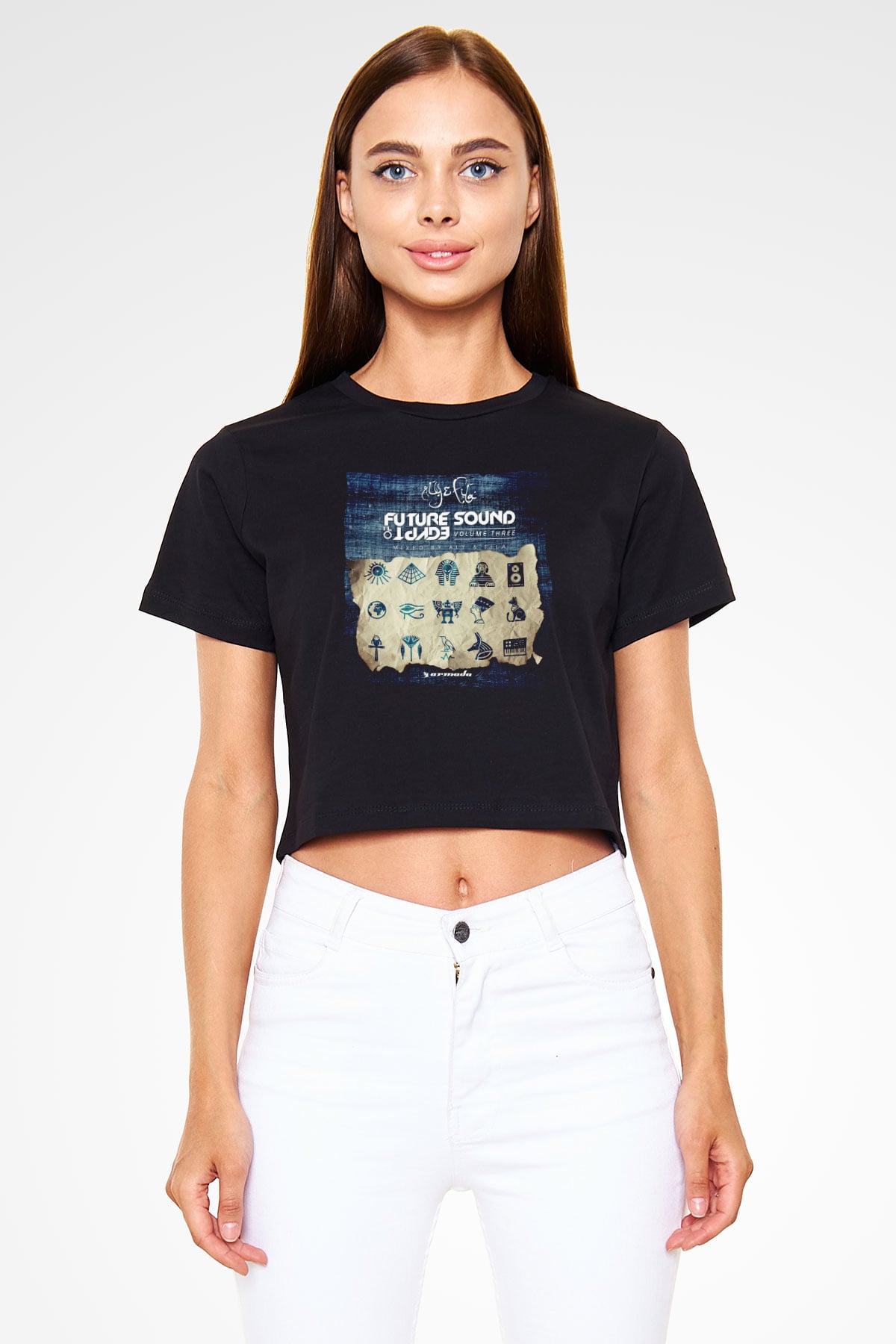 Aly & Fila Siyah  Crop Top Tişört