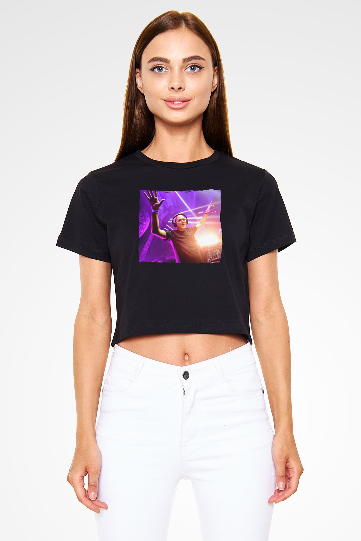 Aly & Fila Siyah  Crop Top Tişört