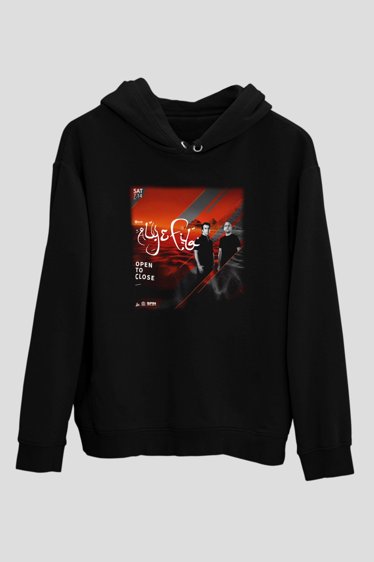 Aly & Fila Siyah Unisex Hoodie