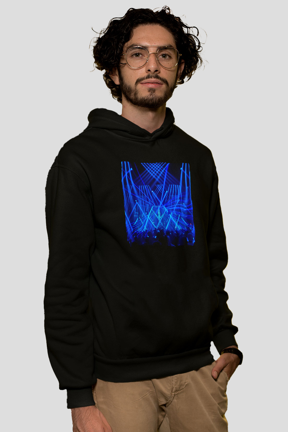 Aly & Fila Siyah Unisex Kapüşonlu Sweatshirt