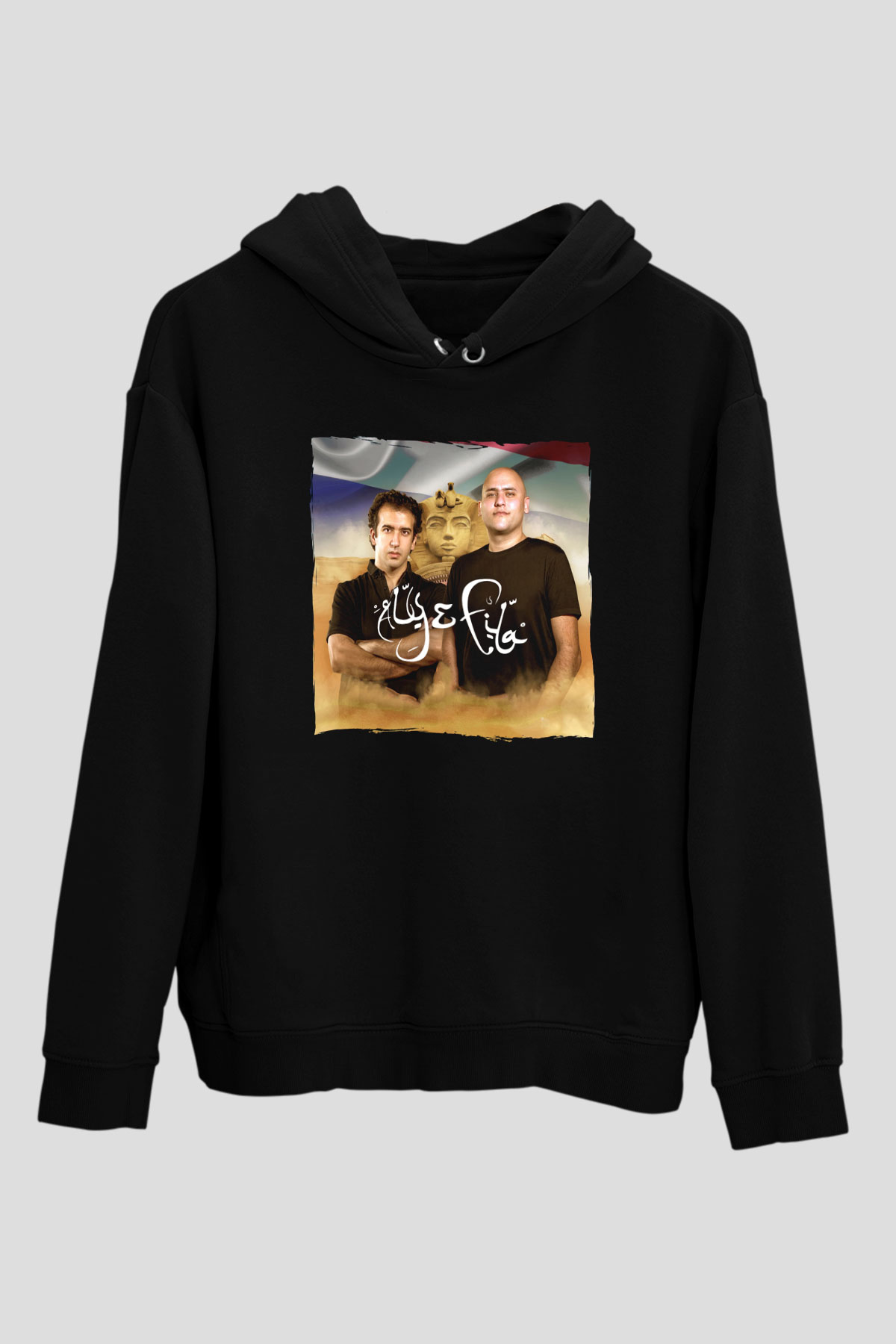 Aly & Fila Siyah Unisex Kapüşonlu Sweatshirt