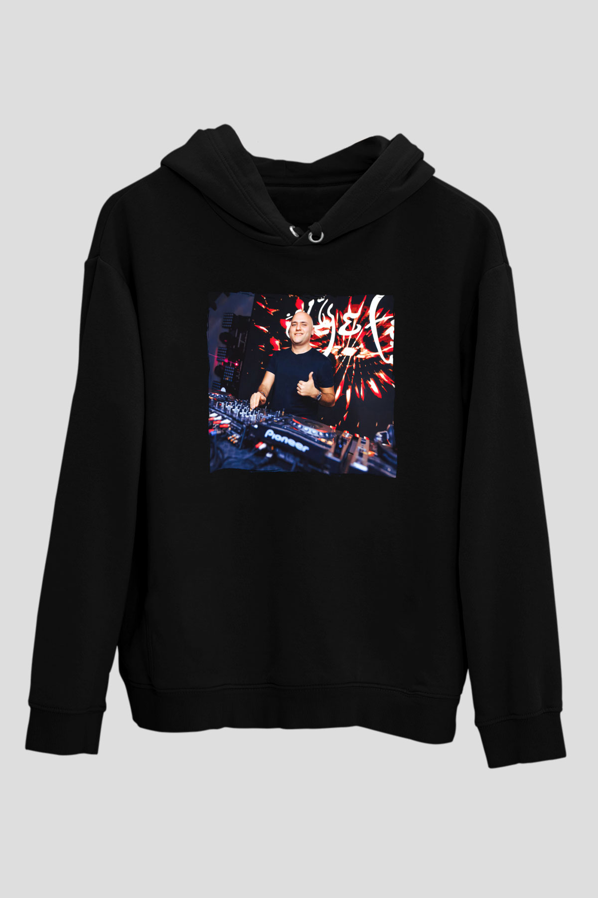 Aly & Fila Siyah Unisex Kapüşonlu Sweatshirt