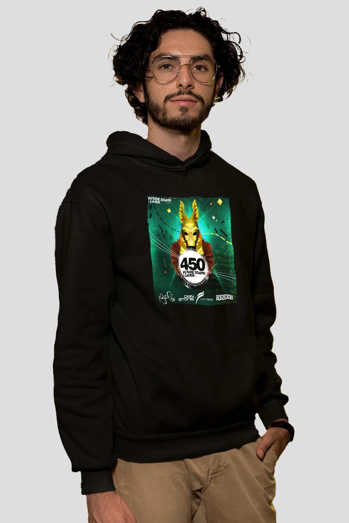 Aly & Fila Siyah Unisex Kapüşonlu Sweatshirt