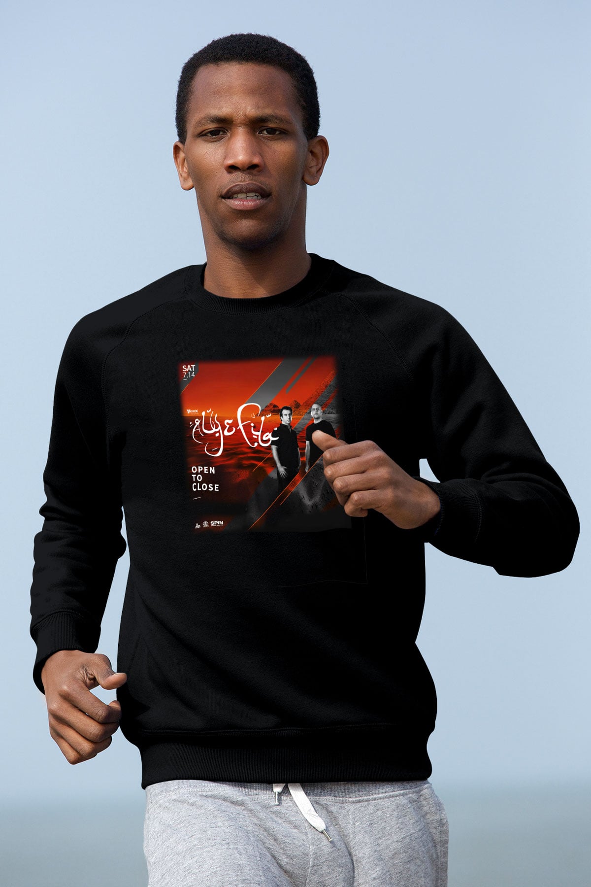 Aly & Fila Siyah Unisex Sweatshirt