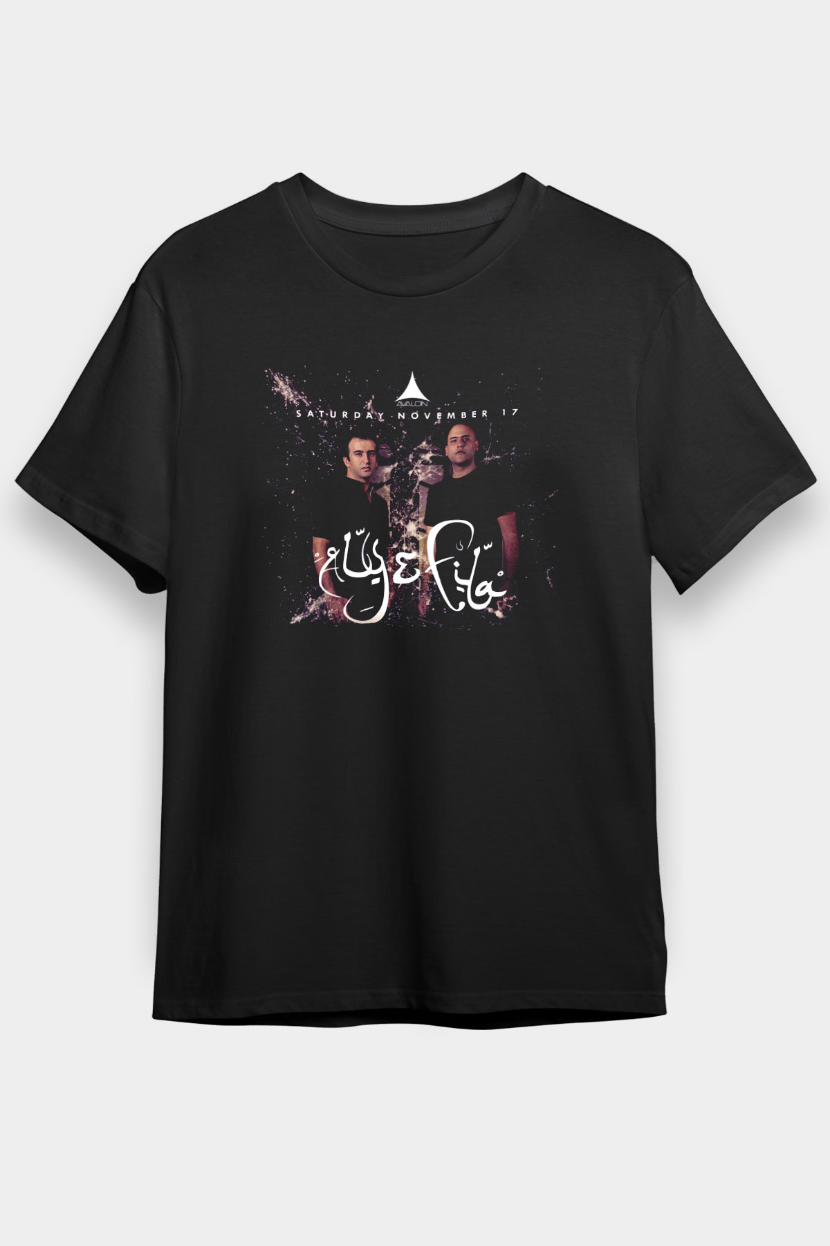 Aly & Fila Siyah Unisex Tişört T-Shirt - TişörtFabrikası